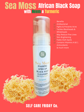 Load image into Gallery viewer, Sea Moss Foaming African Black Soap Cleanser with Neem & Turmeric