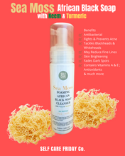 Load image into Gallery viewer, Sea Moss Foaming African Black Soap Cleanser with Neem & Turmeric