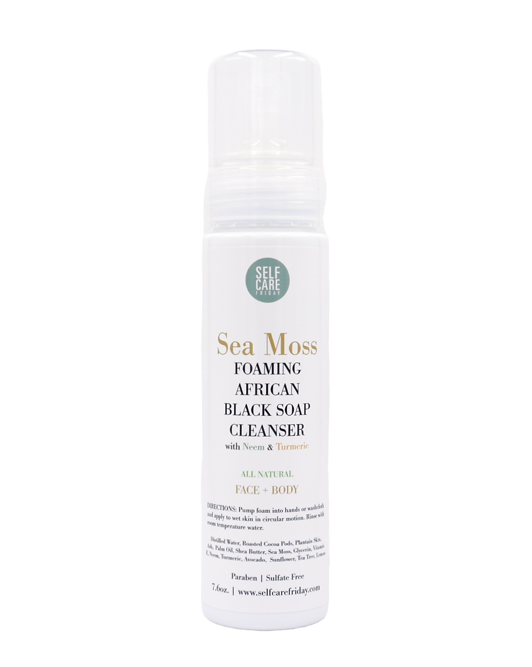 Sea Moss Foaming African Black Soap Cleanser with Neem & Turmeric