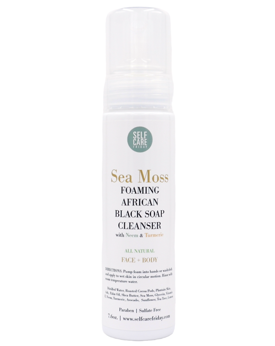 Sea Moss Foaming African Black Soap Cleanser with Neem & Turmeric
